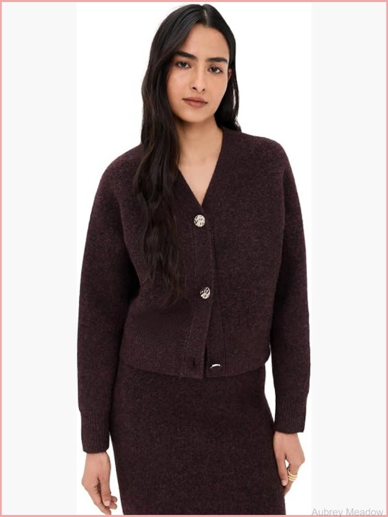 Mid-Weight Super-Stretch Knit Cardigan With Ribbed Trim